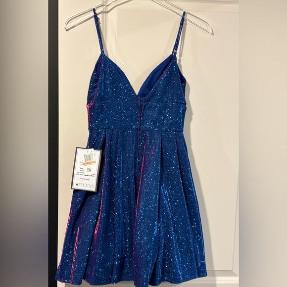 B Darlin JUNIOR SIZE 3/4 Navy Blue dress - Picture 2 of 4